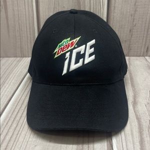 Mountain Mtn Dew Ice Logo Hat Baseball Cap Size Small / Medium Fitted Stretch
